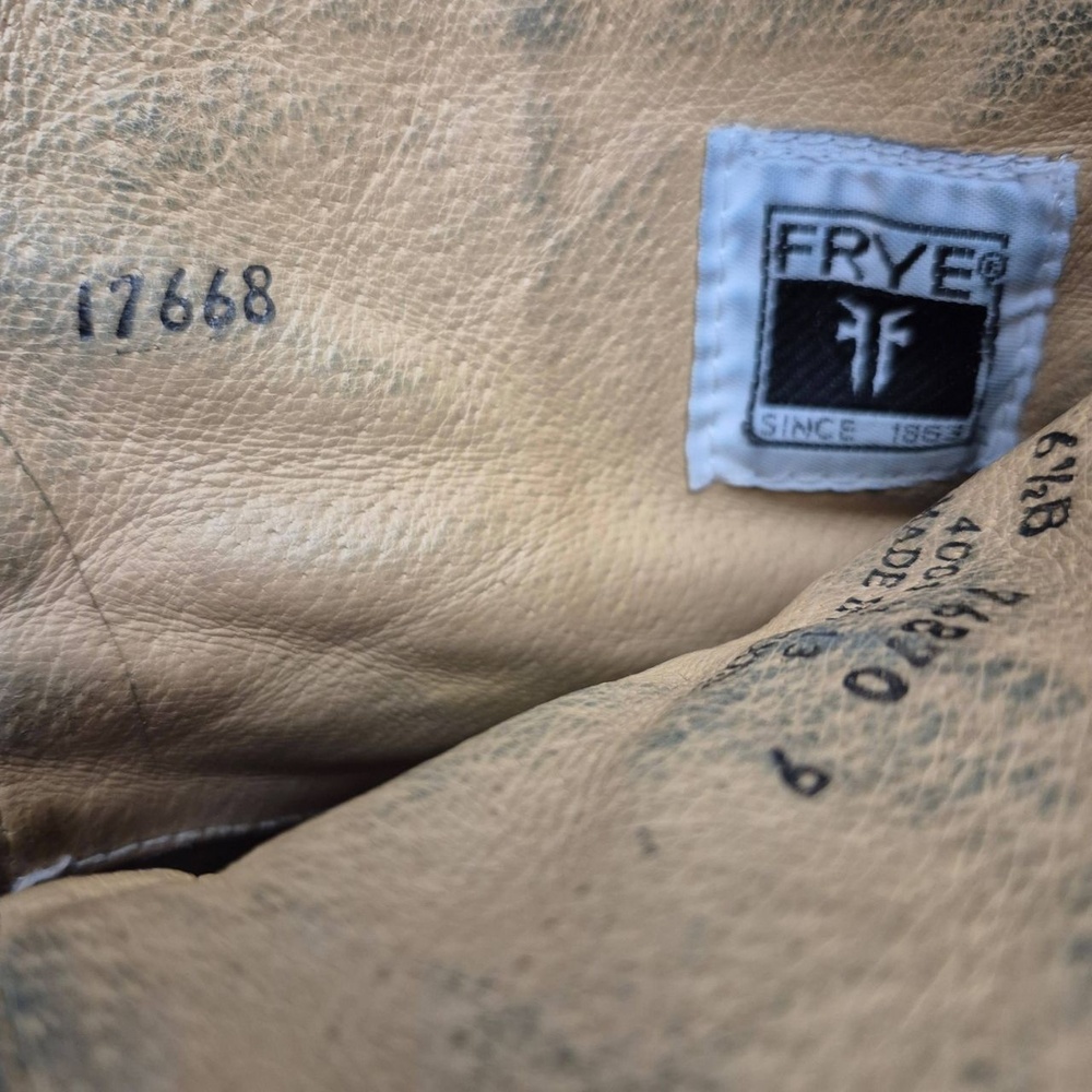 Frye Boot Brown Harness Ankle Zippered Motorcycle Western Women's Size 6.5 - Picture 8 of 11